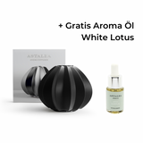 Black Aroma Diffuser Keramik + GRATIS Aroma Öl White Lotus
